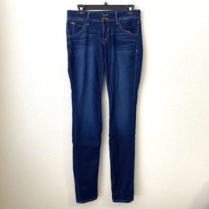 Hudson Jeans Womens Size 27 Blue Back Flap Pocket Skinny W176DJA Dark Wash Denim